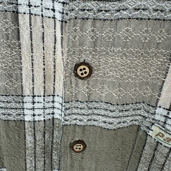 Vintage Y2K Paco Shirt Mens 2XL Tall Button Down Casual Plaid Textured 90s - Picture 6 of 7